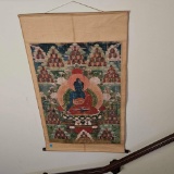 A TIBETIAN THANGKA PAINTED SCROLL