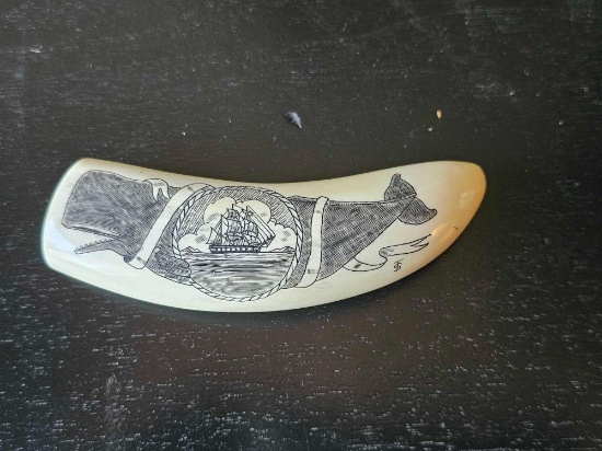 CARVED SPERM WHALES TOOTH