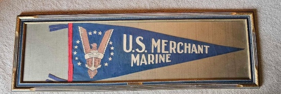 VINTAGE U.S. MERCHANT MARINE PENNANT