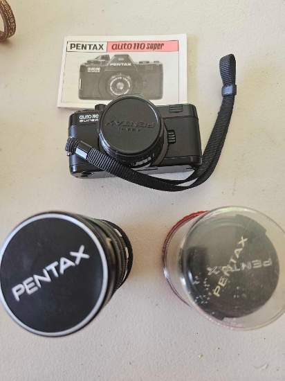 VINTAGE PENTAX CAMERA WITH ACCESSORIES