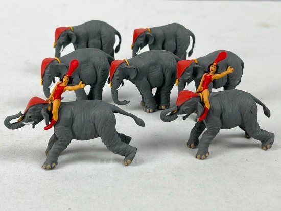 METAL CIRCUS ELEPHANTS AND RIDERS