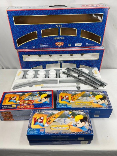 DISNEY MONORAIL TRACK PIECES AND EMPTY BOXES