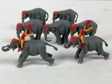 METAL CIRCUS ELEPHANTS AND RIDERS