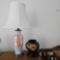 ART DECO FOXGLOVE LAMP AND TIFFIN VASE