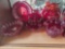 GLASSWARE ON THIRD SHELF OF HUTCH