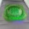 VINTAGE JEANNETTE GLASS CO. GREEN RECTANGULAR SERVING PLATTERS