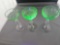 THREE VASELINE GLASS SHERBET GOBLETS