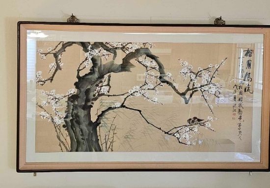 TRADITIOANL EAST ASIAN PAINTING PLUM BLOSSOMS AND BIRDS