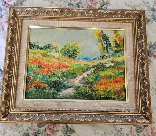 OIL ON CANVAS - MINATURE POPPIES