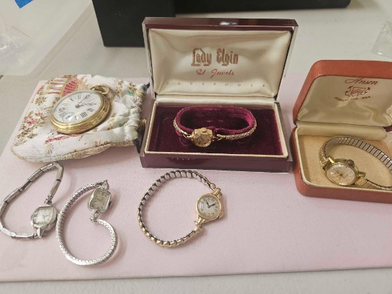 VINTAGE LADIES WATCHES & POCKETWATCH