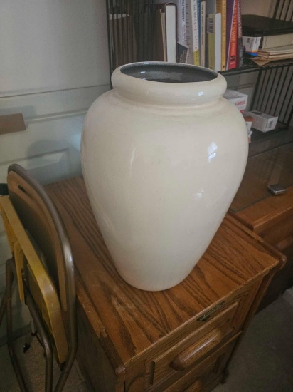 TALL OFF WHITE CERAMIC VASE