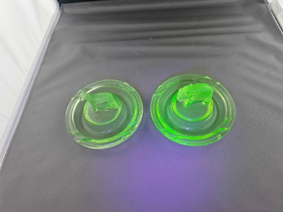 VASELINE GLASS ASHTRAYS