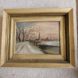 OIL ON CANVAS - A WINTER SCENE