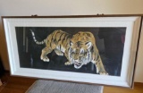 CHINESE SILK PAINTING CROUCHING TIGER