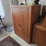 HARDWOOD OAK STORAGE CABINET