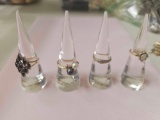 4 DECORATIVE 14K RINGS