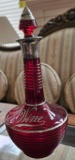 VINTAGE RUBY RED WINE DECANTER