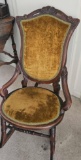 VINTAGE VELVET ROCKING CHAIR