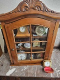 VINTAGE DISPLAY CASE WITH CLOCK COLLECTION