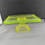 YELLOW VASELINE GLASS CANDY DISH