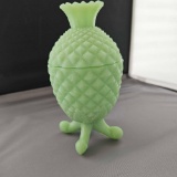 VASELINE GLASS PINEAPPLE FOOTED DISH