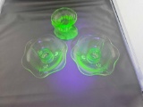 VASELINE GLASS CANDLE HOLDERS