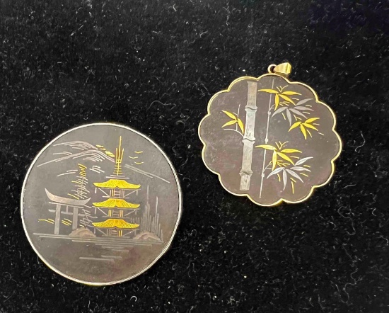JAPANESE PENDANT AND BROOCH