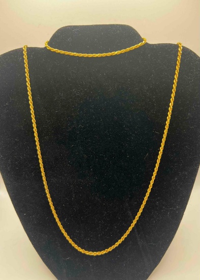 14K GOLD ROPE CHAIN SET