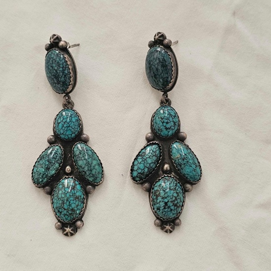TURQUOISE AND SILVER EARRINGS