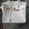 WHITE DESIGNER BAG MARKED HERMES
