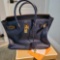 DARK BLUE DESIGNER BAG MARKED HERMES