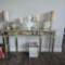 BEVELED MIRRORED GLASS TWO-DRAWER CONSOLE TABLE