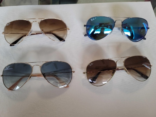 4 PAIRS RAY BAN SUNGLASSES
