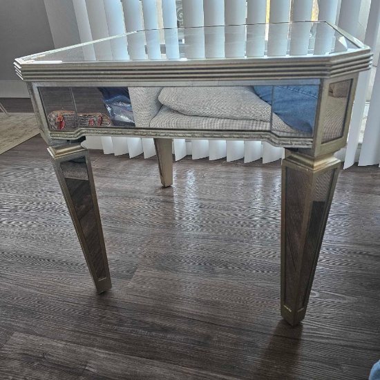 MIRRORED END TABLES WITH COFFEE TABLE