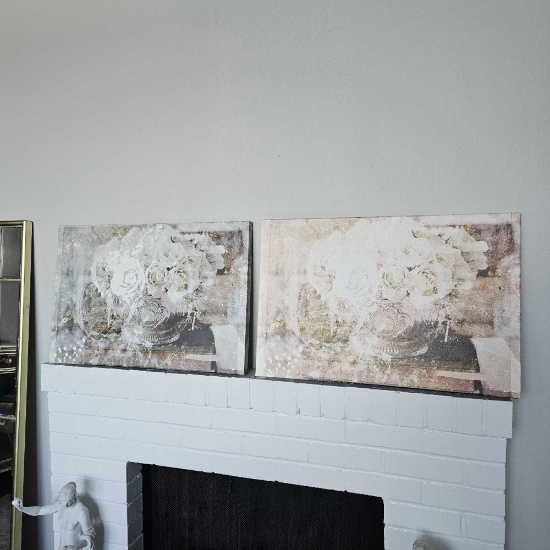 SERVING ROSES STRETCH CANVAS ART