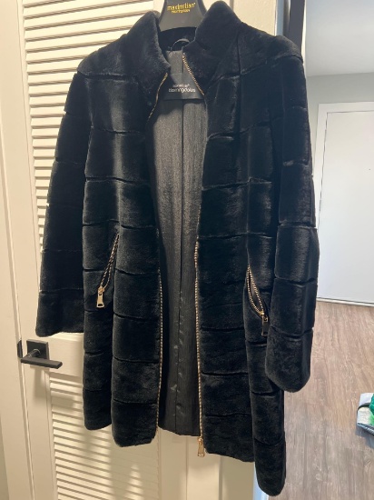 DYED RABBIT FUR COAT BLACK MAXIMILIAN BLOOMINGDALES