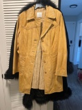 TWO LONG LEATHER COATS