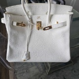 WHITE DESIGNER BAG MARKED HERMES