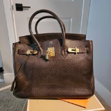BROWN DESIGNER BAG MARKED HERMES