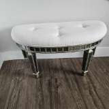 GARBO MIRRORED DEMILUNE BENCH AND MIRROR COMBO