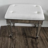 HOLLYWOOD REGENCY GLAMOUR STYLE FABRIC VANITY BENCH