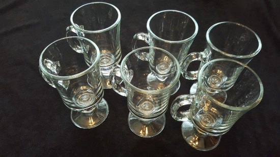 6 glass mugs - Will not be shipped
