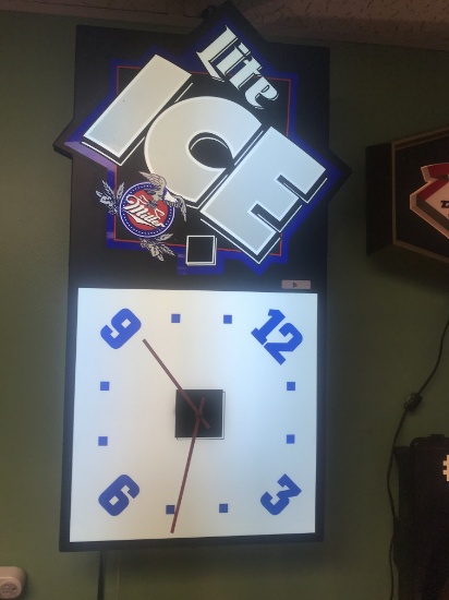 Miller Lite Ice Light & Clock