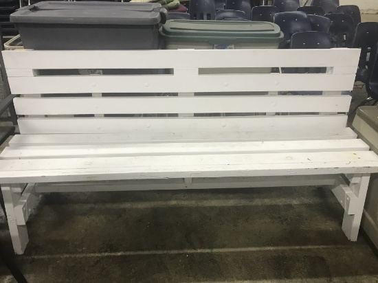 White Outdoor Bench, 72" long (lot 5)