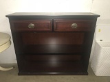 Wood sofa/accent table with 2 drawers - very nice (lot 10)