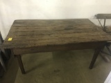 Vintage wood barn table (lot 11)