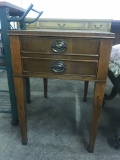Leather top end table (lot 10)