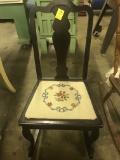 Vintage small rocking chair with floral seat (lot 10)