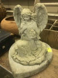 Concrete outdoor angel statue (lot 10)