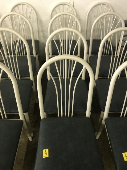 Lot of 4 Metal framed Chairs with Cushioned Seats: 36" tall, 16" wide (lot 1)